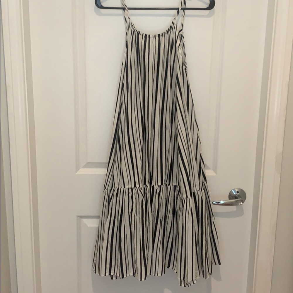 Minkpink white/black striped dress